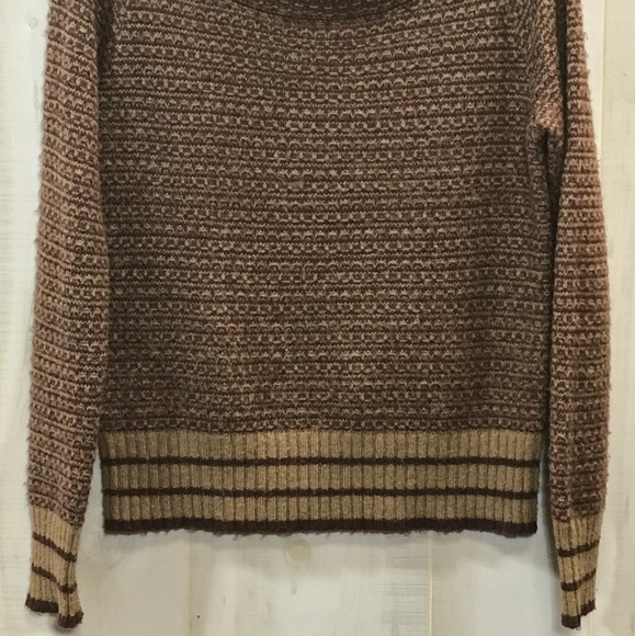Nordstrom Hinge Maroon Tan Sweater Size M - Picture 4 of 7